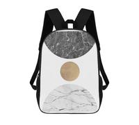 sinyumoney Gold And Gray Art D School Backpack 3D Printed School Bags Boys Girls Laptop Backpack for Kids/Students/Adults 17inch