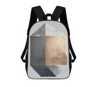 sinyumoney Gold And Silver Art 3 Children's School Backpack 3D Printed for Kids Travel Rucksacks Book Bags for Boys Elementary School Students 17inch