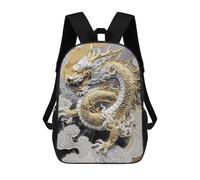 sinyumoney Gold Asian Dragon Majesty Backpack School Fashion Stationery Backpack Waterproof Casual Daypacks for Campus Outdoor Travel Sports 17inch