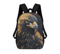 sinyumoney Gold Black Eagle Painting Backpack School Bag Water Resistant Travel Backpack Computer Bag for Girls Boys Teenage 17inch