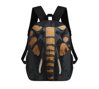 sinyumoney Gold & Black Elephant Painting Backpack School Bag Lightweight Schoolbag Dayback Bookbag College for Girl, Teen Girls 17inch