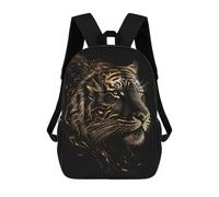 sinyumoney Gold Black Tiger Experessi Backpack School Daypacks Business Backpack Water Resistant Bookbag for Girls Boys Teenage 17inch