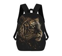 sinyumoney Gold Black Tiger Experessi Rucksack Lightweight Casual Daypack School Backpacks for Campus Outdoor Travel Sports 17inch