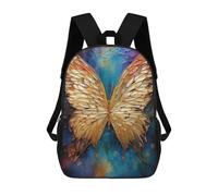 sinyumoney Gold Butterfly Backpack School Rucksack Casual Daypacks School Work Travel Bag for Men/Women 17inch