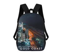 sinyumoney Gold Coast Australia Backpacks Kids 17inch School Backpack School Bag 3D Printed School Bag for Boys Elementary And Middle School Students