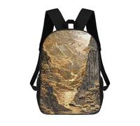 sinyumoney Gold Coast Mountain Landscape Backpack School High Secondary School Bags Casual Backpack for Camping Outdoor Adventures And Daily Travel 17inch