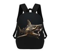 sinyumoney Gold Dark Animal 3D Printed Children's School Backpack for Kids High Capacity Travel Rucksacks Book Bags Kids School Bag Back Pack 17inch