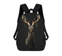 sinyumoney Gold Dark Antelope Rucksacks 3D Printed Children Backpacks Fashion Casual Daypack Cute Travel Bags Outdoor Casual Daypack for Boy And Girl 17inch