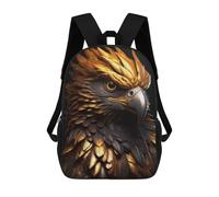sinyumoney Gold Eagle in Black Children's School Backpack 3D Printed for Kids Travel Rucksacks Book Bags Kids School Bag 17inch