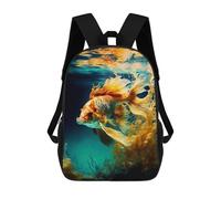 sinyumoney Gold Fish Children’s Backpack Girls Boys, Rucksack Bag, Daypack, Primary School, Perfect for Back to Kids School Or PE, Gifts And Travel 17inch