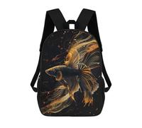 sinyumoney Gold Fish Children's Backpacks School Backpack 3D Printed Backpack for Kids Travel Rucksacks Book Bags Kids School Bag 17inch
