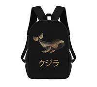 sinyumoney Gold Whale Japanese 6 Backpack School Large School Backpack for Boys - Perfect for Travel, Work And Daily Use 17inch