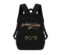 sinyumoney Gold Whale Japanese 8 School Bags High Secondary School Bags Casual Backpack for Campus Outdoor Travel Sports 17inch