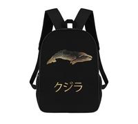 sinyumoney Gold Whale Japanese Backpack School Fashion Stationery Backpack Waterproof Casual Daypacks for Boys/Girls/Teenagers 17inch