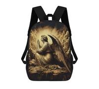 sinyumoney Gold X Angel Prayer School Bags Secondary Causal Travel High School Bags for School/Work/Travel 17inch