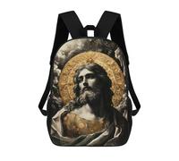 sinyumoney Gold X Jesus Faith Kids School Backpack School Bag 3D Printed School Bag for Boys Elementary And Middle School Students 17inch