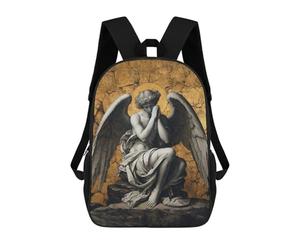 sinyumoney Gold X Praying Angel I Backpacks Kids Student Schoolbag,3D Printed Backpacks,Elementary And Middle School Students Backpacks for Boys Girls 17inch