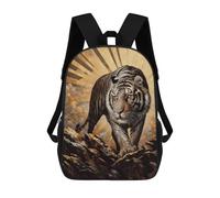 sinyumoney Gold X Tiger Backpack School Bag Large Water Resistant Laptop Backpack for Girls Boys Teenage 17inch
