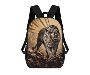sinyumoney Gold X Tiger Backpacks 3D Printed Kids School Backpack Outdoor Casual Daypack Fashion Casual Children Backpacks Cute Travel Bags 17inch