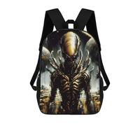 sinyumoney Golden Alien in Space 3D Printed Kids Backpacks Boys Fashion School Bag Travel Backpacks School Bags for Boys Elementary School Students 17inch