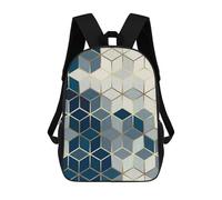 sinyumoney Golden And Colorful A Backpacks Kids School Backpack School Bag 3D Printed School Bag for Boys Elementary And Middle School Students 17inch