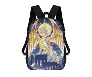 sinyumoney Golden And White Dragon on Ruins School Backpack Work Business College School for Campus Outdoor Travel Sports 17inch