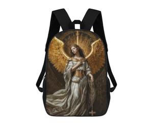 sinyumoney Golden Archangel with Cross Backpack School Bag Computer Rucksack for School/Work/Travel for Boys/Girls/Teenagers 17inch