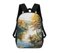 sinyumoney Golden Autumn Reflection Backpack 3D Printed Kids School Backpack High Capacity Travel Backpacks Book Bags Kids Backpack 17inch