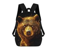 sinyumoney Golden Bear Portrait Animal Children's 17 Inch School Backpack 3D Printed Anime Movies for Kids Travel Rucksacks Book Bags Kids School Bag