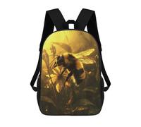 sinyumoney Golden Bee on Flower School Backpack Business Durable Laptop Bag for Camping Outdoor Adventures And Daily Travel 17inch