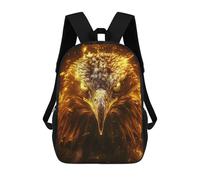 sinyumoney Golden Blaze Eagle Kids Backpack, Kids School Bag 3D Printed School Backpacks for Boys And Teenager School Students 17inch