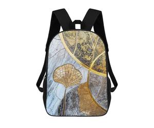 sinyumoney Golden Botanical Art Backpack School Bag Secondary Causal Travel High School Bags for Boys/Girls/Teenagers 17inch