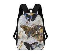 sinyumoney Golden Butterfly Effect Backpacks 3D Printed Kids School Backpack Outdoor Casual Daypack Fashion Casual Children Backpacks Cute Travel Bags 17inch