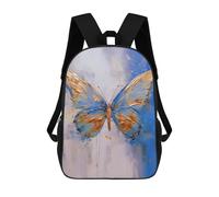 sinyumoney Golden Butterfly School Bags School Secondary High School College Backpack Travel for Girl, Teen Girls 17inch