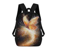 sinyumoney Golden Butterfly with Sparkling Trail Backpack School Daypacks Business Backpack Water Resistant Bookbag for Girls Boys Teenage 17inch