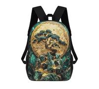 sinyumoney Golden Cascade Kintsugi Kids Backpacks Children Bag,Anime Bag,Large Capacity Kids Backpack, 3D Printed Children's,Student Schoolbag,Kids Boys Girls School Bag 17inch
