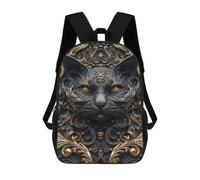 sinyumoney Golden Cat Art Deco Backpack School Water Resistant Travel Backpack Computer Bag - Perfect for Travel, Work And Daily Use 17inch