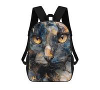 sinyumoney Golden Cat Eyes Art Print School Backpack Secondary Causal Travel High School Bags for Camping Outdoor Adventures And Daily Travel 17inch