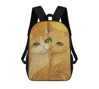 sinyumoney Golden Cats Art Print-2 Backpack School Lightweight Airport College Students Back Pack for School/Work/Travel 17inch