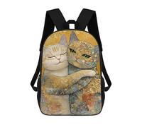 sinyumoney Golden Cats Art Print Backpack Cartoon Plush Bag, 3D Backpack for Kids School Bag Birthday Gift Idea for Boys And Girls 17inch