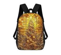 sinyumoney Golden Christmas Tree School Backpack Work Laptop Backpack Rucksack Bag for Camping Outdoor Adventures And Daily Travel 17inch