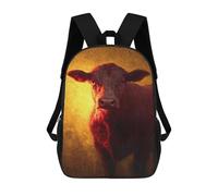 sinyumoney Golden Cow Painting Backpack School Bag Water Resistant School Bag Business Backpack for Boys/Girls/Teenagers 17inch