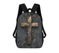 sinyumoney Golden Cross Marble Texture-2 Backpack School Daypacks Business Backpack Water Resistant Bookbag for Boys/Girls/Teenagers 17inch