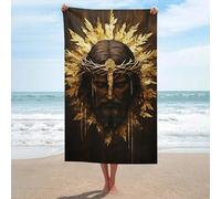 sinyumoney Golden Crown of Thorns Art Print Bathroom Towels Set for Smooth Skin Quick Drying Durable Beach Towel Beach & Swimming Pool 130cm*80cm