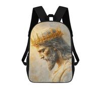 sinyumoney Golden Crown Portrait Art Backpack School Daypacks Business Backpack Water Resistant Bookbag for Camping Outdoor Adventures And Daily Travel 17inch