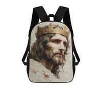 sinyumoney Golden Crown Portrait Painting Children's Backpacks School Backpack 3D Printed for Kids Travel Rucksacks Book Bags Kids 17inch School Bag