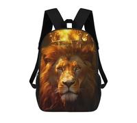 sinyumoney Golden Crowned Lion Majesty -1 Backpack School Rucksack Casual Daypacks School Work Travel Bag for Boys/Girls/Teenagers 17inch