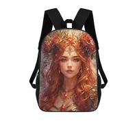 sinyumoney Golden Crowned Princess Backpacks Kids Student Schoolbag,3D Printed Backpacks,Elementary And Middle School Students Backpacks for Boys Girls 17inch