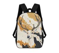 sinyumoney Golden Deer Abstract Art Backpack School Bag Rucksack Casual Daypacks School Work Travel Bag for Teenage Girls Boys Women Men 17inch