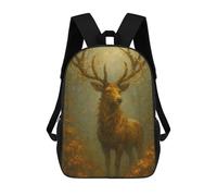sinyumoney Golden Deer in Autumn Forest Rucksack Water Resistant Travel Backpack Computer Bag for Men, Women & Teenage Boys 17inch